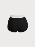 Black Contrast Full Coverage Plus Size Bikini Bottom - Image 7