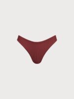 Wine Red Solid Bikini Bottom - Image 7