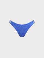Blue Textured O-Ring Bikini Bottom - Image 6