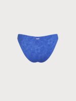 Blue Floral Textured Bikini Bottom - Image 7
