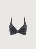 Black Polka Dot X Cross Bikini Top - Image 4