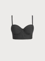 Black Underwire Strappy Plus Size Bikini Top - Image 5