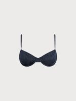 Shimmering Blue Textured Underwire Bikini Top - Image 6