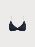 Shimmering Blue Crinkle Textured Bikini Top - Image 6