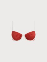 Brick Red Jacquard Underwire Bikini Top - Image 5