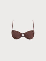 Dark Coffee Ruched Underwire Bikini Top - Image 6