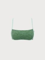 Dark Green Jacquard X Cross Bikini Top - Image 11