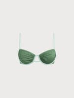 Dark Green Jacquard Underwire Bikini Top - Image 6