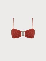 Orange Gold-Clasp Textured Bikini Top - Image 6