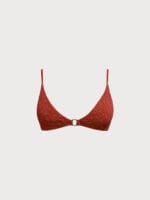 Orange O-Ring Textured Bikini Top - Image 7