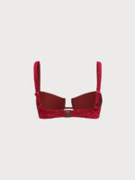 Wine Red Sparkle Textured Underwire Bikini Top - Image 6