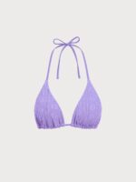 Purple Jacquard Halter Bikini Top - Image 5