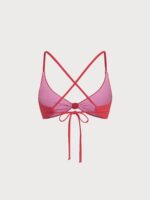 Red-Pink Reversible Knot X Cross Bikini Top - Image 8