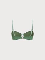 Dark Green Jacquard Underwire Bikini Top - Image 7