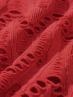 Red Textured Cutout Bikini Top - Image 9
