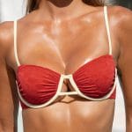 Brick Red Jacquard Underwire Bikini Top