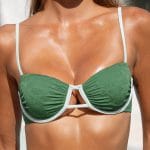 Dark Green Jacquard Underwire Bikini Top