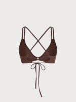 Dark Coffee O-Ring Strappy Bikini Top - Image 11
