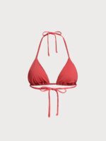 Red Jacquard Triangle Bikini Top - Image 9