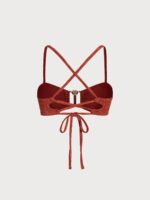 Orange Gold-Clasp Textured Bikini Top - Image 7