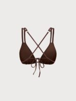 Dark Coffee Strappy Bikini Top - Image 11