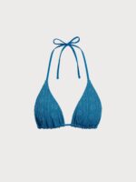 Blue Jacquard Halter Bikini Top - Image 10