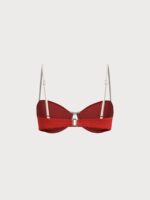 Brick Red Jacquard Underwire Bikini Top - Image 6