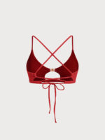Red Cutout Gold-Accented Bikini Top - Image 7