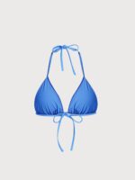 Blue Mesh Halter Triangle Bikini Top - Image 6