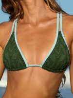 Dark Green Triangle Cutout Bikini Top
