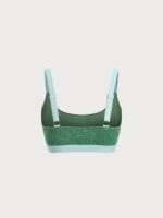 Dark Green Jacquard Cut Out Bikini Top - Image 6