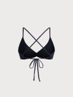 Shimmering Blue Crinkle Textured Bikini Top - Image 7