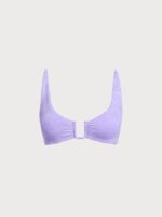 Purple Jacquard U-Ring Cross Back Bikini Top - Image 8