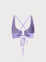 Purple Jacquard U-Ring Cross Back Bikini Top - Image 9
