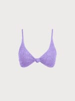 Purple Jacquard Knot Bikini Top - Image 6