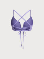 Purple Jacquard V Notch Plus Size Bikini Top - Image 6
