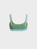 Dark Green Contrast Trim Plus Size Bikini Top - Image 5