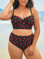 Cherry Print Plus Size Tankini Top - Image 5