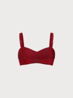 Red Ruched Plus Size Bikini Top - Image 6