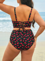 Cherry Print Plus Size Tankini Top - Image 2