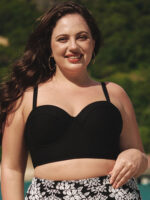 Black Underwire Strappy Plus Size Bikini Top - Image 3