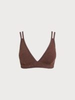 Dark Coffee Lurex Strappy Plus Size Bikini Top - Image 5