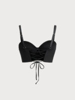 Black Underwire Strappy Plus Size Bikini Top - Image 6