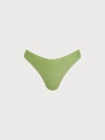 Light Green Textured Low Waisted Bikini Bottom - Image 5