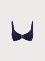 Navy Ribbed O-Ring Bikini Top - Image 9