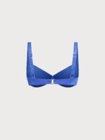 Blue Floral Textured Underwire Bikini Top - Image 7
