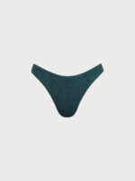 Dark Green Textured Bikini Bottom - Image 5
