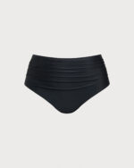 Black Ruched Plus Size Bikini Bottom - Image 5