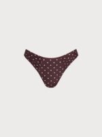 Brown Print Polka Dot Bikini Bottom - Image 6