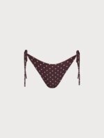 Brown Print Polka Dot Tie Bikini Bottom - Image 7